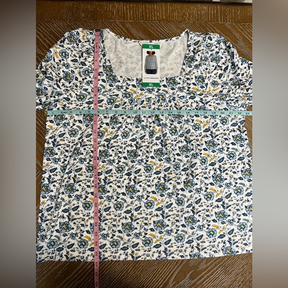New Lucky Brand XL  Floral long sleeves Blouse - Blue and Yellow - Picture 3 of 7